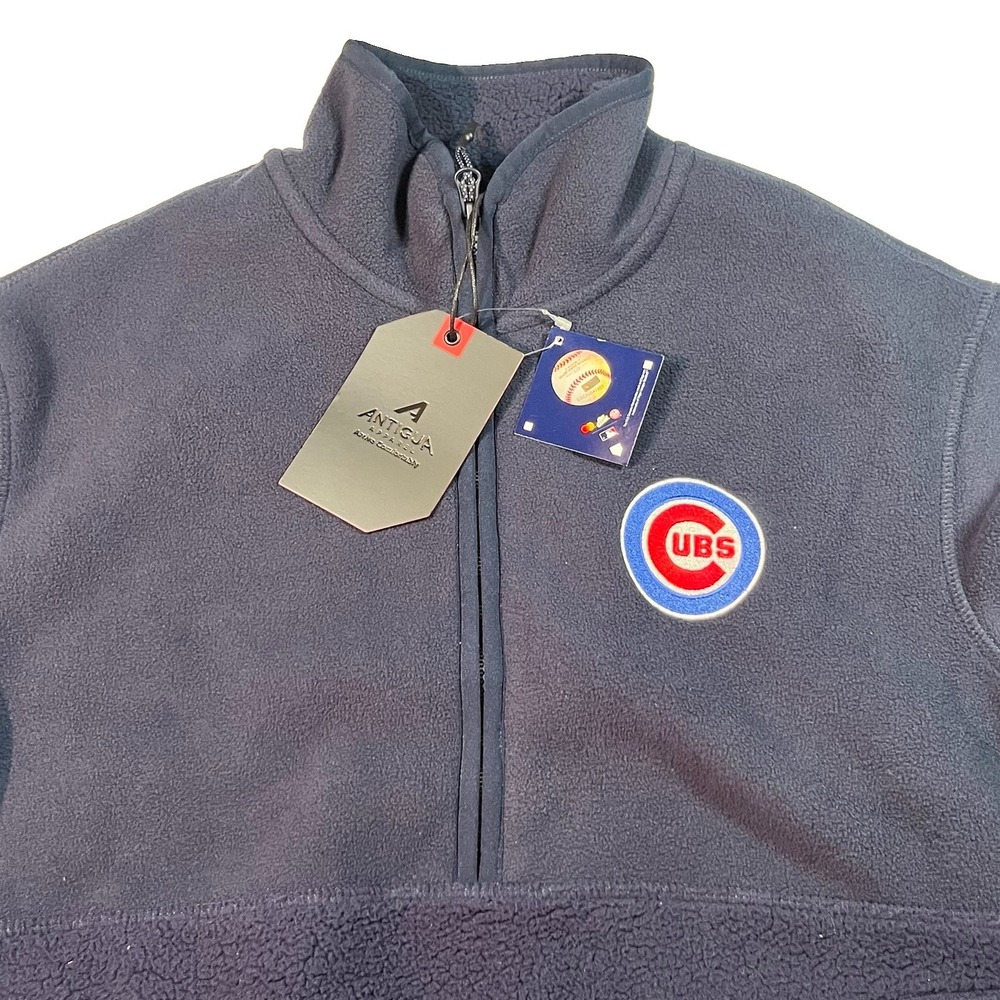 Antigua Chicago Cubs Women's Figure Fuzed Mock 1/4 1/2 Zip Pullover Size Small